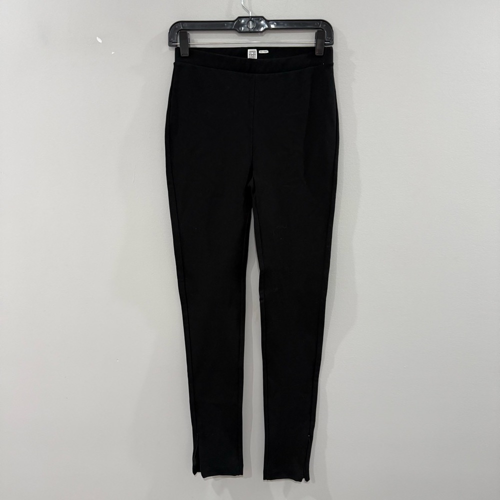 Toteme Pants Compact Knit Leggings Side Slit  in Black - Picture 9 of 15